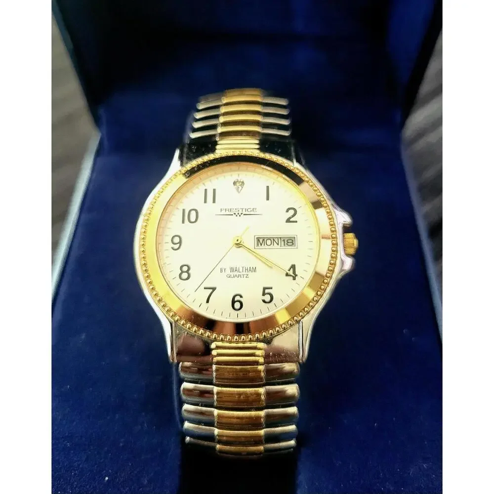 Rare‎ Vintage Waltham Prestige 80's Diamond Dial Men's Watch